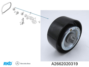 Original Mercedes-Benz Spannrolle / Umlenkrolle oben. A-Klasse W169, B-Klasse W245-2