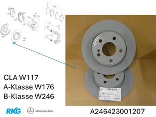 Original Mercedes-Benz Bremsscheibensatz (2 Stück) hinten. CLA 117, A-Klasse 176, B-Klasse 246-4