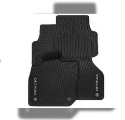 ŠKODA Allwetter-Fußmatten – Schwarz mit grauem OCTAVIA Schriftzug-2