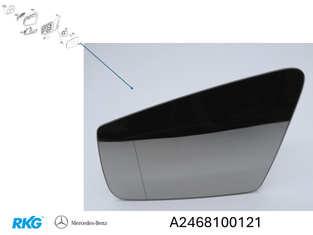 Spiegelglas links. CLA 117, GLA 156, A 176, B 246 *A2468100121* Original MB-1