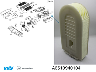 Original Mercedes-Benz Luftfiltereinsatz A6510940104-7
