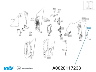 Spiegelglas links oben. Sprinter W906. *A0028117233* Original MB-1