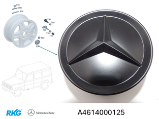Nabendeckel, schwarz. G-Modell *A4614000125* Original Mercedes-Benz-1