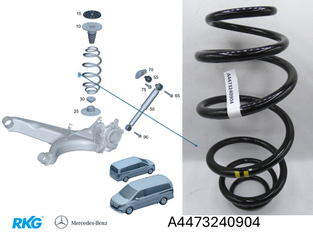 Original Mercedes-Benz Federnsatz Hinterachse (2 Stück). V-Klasse W447-2