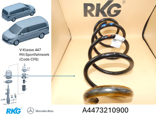 Original Mercedes-Benz Federnsatz vorne (2 Stück). V-Klasse W447 mit Sportfahrwerk-7