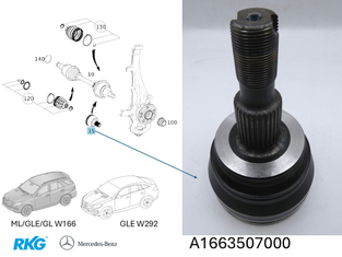 Antriebswellengelenk. ML,GL,GLE, GLS *A1663507000* Original Mercedes-Benz-1