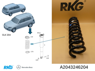 Original Mercedes-Benz Hinterfeder GLK, X204-4