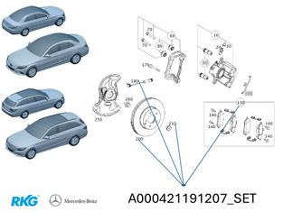 Bremsen-Satz-vorne. C-Klasse 204. *A0004211912* Original Mercedes-Benz-1
