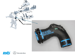 Original Mercedes-Benz Schlauch zwischen Kühlwasserregler und Wasserpumpe, OM651-2