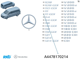Schriftzug 111CDI. V-Klasse *A4478170214* Original Mercedes-Benz-1