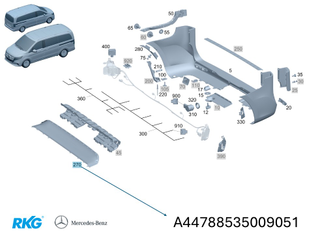 Verkleidung Stossfaenger hinten, mitte unten. V-Klasse W447 *A4478853500*-1
