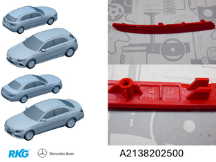 Original Mercedes-Benz Reflexstrahler links. A-Klasse W177, E-Klasse W213, EQC W293-6