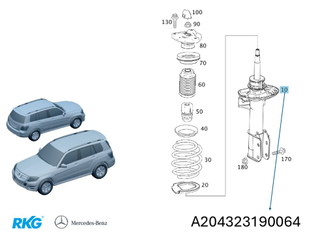 Dämpferbein vorne. GLK X204 *A2043231900* Original Mercedes-Benz-1