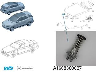 Original Mercedes-Benz Federelement Motorhaube ML/GLE/GL/CLS-2