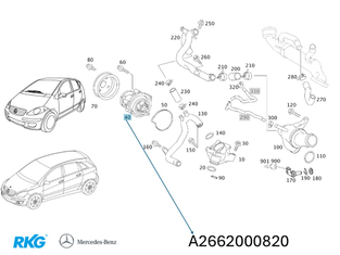 Lagergehäuse Wasserpumpe. A-Klasse, B-Klasse *A2662000820* Original MB-1