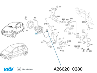 Wasserpumpendichtung. A-Klasse, B-Klasse *A2662010280* Original MB-1
