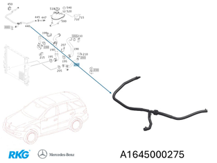 Kühlerschlauch zum Ausdehnbehälter. ML W164 *A1645000275* Original Mercedes-Benz-1