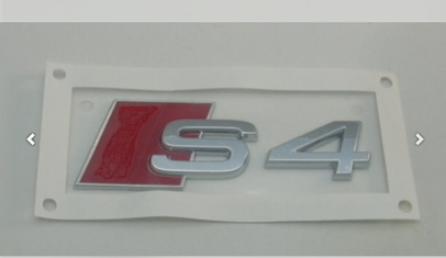 Audi Original Ersatzteil S4 Schriftzug – Chrom / Rot, selbstklebend-1