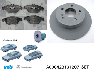 Bremsen-Satz-hinten. C-Klasse 204. *A0004231312* Original Mercedes-Benz-2