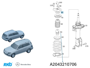 Zusatzfeder-Stoßdämper vorne, GLK X204 *A2043210706* Original Mercedes-Benz-1