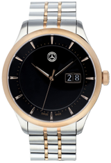 Original Mercedes-Benz Armbanduhr Herren Classic Elegance schwarz silber rosé-4