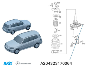 Federbein vorne GLK X204 *A2043231700* Original Mercedes-Benz-1