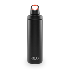 Original Audi Edelstahl Wasserflasche isoliert schwarz 600 ml-1