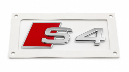 Audi Original Ersatzteil S4 Schriftzug – Chrom / Rot, selbstklebend-2