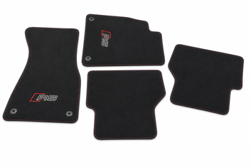 Original Audi RS Textilfußmatten Premium Velours schwarz rot für A6 S6 RS6 A7 S7 RS7-1