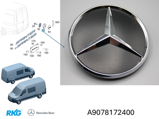 Original Mercedes-Benz Stern Rückwandtür Sprinter 907, 910-6