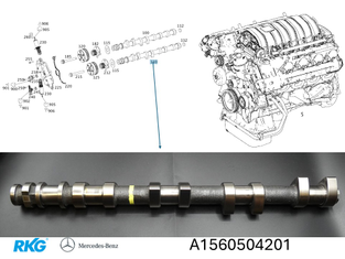 Nockenwelle Auslass rechts OM156 ML63, C63, E63, S63 *A1560504201* Original MB-1