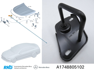 Haubenschloss CLA W174, W178 *A1748805102* Original Mercedes-Benz-1