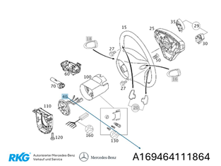 Kontaktspirale Lenkwinkelsensor. A-Klasse W169, C-Klasse W203, B-Klasse W245-1