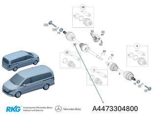 Vorderachswelle rechts. V-Klasse W447 *A4473304800* Original Mercedes-Benz-1