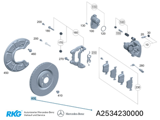Bremsscheiben-Satz hinten (2 Stck.) GLC 63, GT43, GT53 *A2534230000* Original MB-1