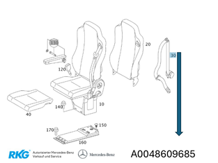 Sicherheitsgurt Beifahrersitz ISRI. Actros, Axor, Atego *A0048609685*-1