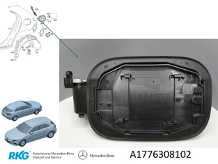 Tankeinfüllmulde hinten links. A-Klasse W177 *A1776308102* Original Mercedes-1