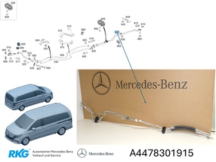 Kältemittelleitung hinten. V-Klasse W447 *A4478301915* Original Mercedes-Benz-8