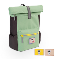 Original Audi Kinderrucksack Grün Grau Rolltop 8,6 l mit wechselbaren Badges-1