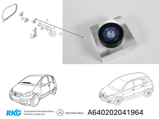 Original Mercedes-Benz Umlenkrolle Keilrippenriemen, A-Klasse W169, B-Klasse W245-2