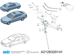 Original Mercedes-Benz Wischerabdeckung rechts. E-Klasse W212, CLS W218-2