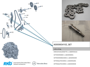 Original Mercedes-Benz Steuerketten-Rep-Satz. OM654 (W118, W205, W213, W238, W253)-2