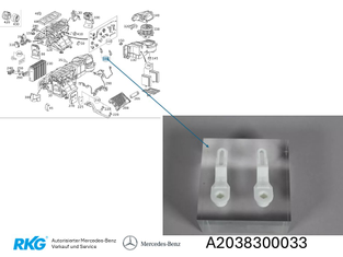 Original Mercedes-Benz Teilesatz Bedienhebel, Lüftung Fußraum links/rechts-2