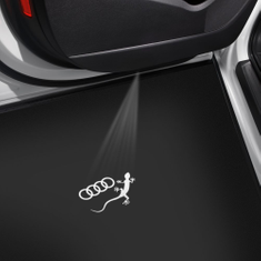 Einstiegs-LED Audi Ringe mit Gecko für Fahrzeuge mit LED-Einstiegsleuchten