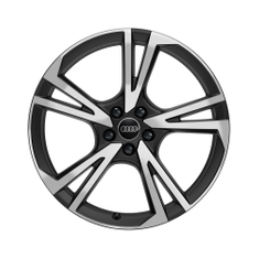 Felge, 5-Arm-Falx schwarz matt, glanzgedreht, 8,5Jx21