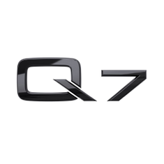 Modellbezeichnung Q7 schwarz für das Heck