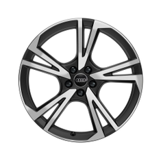 Felge, 5-Arm-Falx schwarz matt, glanzgedreht, 9,0Jx21