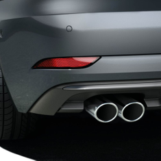 Sport-Endrohrblenden schwarz verchromt, für Fahrzeuge mit Doppelendrohr links