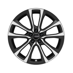 Felge, 5-V-Speichen-Pilleus, Reverse schwarz matt, glanzgedreht, 7,5Jx18