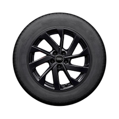 Rad, 10-Speichen-Turbine schwarz, 6,5Jx16, Winterreifen 205/60 R16 92H, links